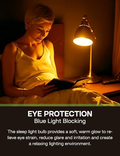 Amber Sleep Light Bulbs 2 Pack: 3W 1800K, 40W Equivalent, E26