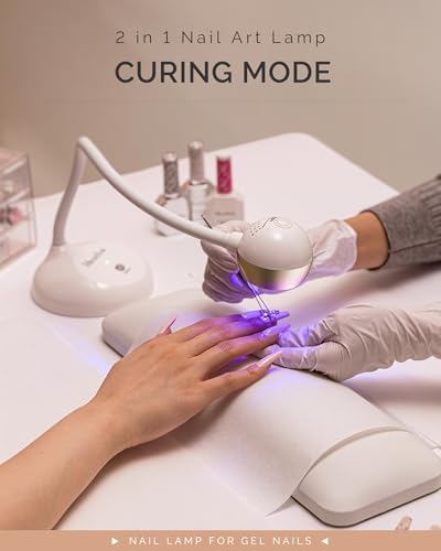 MelodySusie 360° 2-in-1 Gooseneck Nail Lamp S-Pro09M for Detail Work