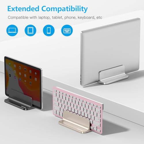 OMOTON Vertical Laptop Stand Holder, Adjustable Dock for MacBook, Starlight