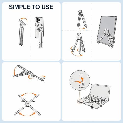 Laptop Stand Tablet Stand Magnetic Phone Holder Gunmetal