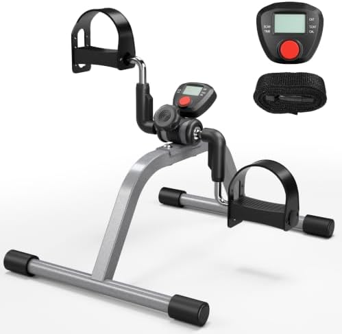 RYGEO Portable Mini Exercise Bike with LCD Screen – Great for Leg and Arm Recovery, Lightweight Floor Pedal Trainer