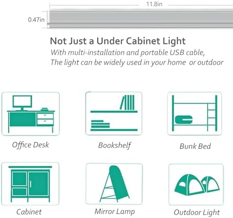 ASOKO Under Cabinet LED Lighting Dimmable 6000K Plug in Kitchen Lights