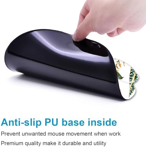 Ergonomic Mouse Pad with Wrist Rest Support Gel with Coaster, Cute Wrist Pad with Non-Slip Rubber Base, Easy Typing & Pain Relief, Floral