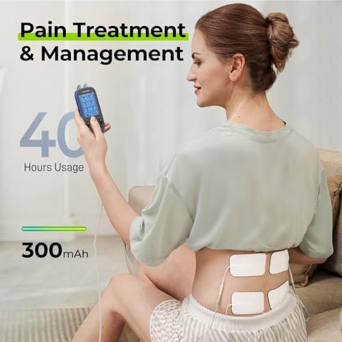 AUVON 3-in-1 TENS Unit Muscle Stimulator, 40 Levels for Gradual Pain Relief