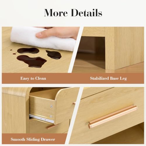 Night Stand Set of 2, 2-Drawer