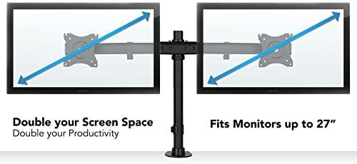 Mount-It! Dual Monitor Desk Stand, C-Clamp & Grommet Base