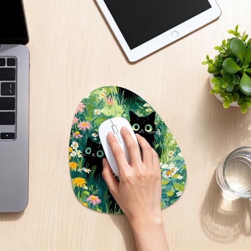 Water Drop Mouse Pad 7.3x8in Non-Slip for Laptop, Ink Marble