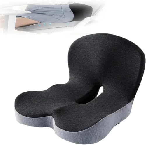 Orthopedic Seat Cushion, L-Shaped Memory Foam Back and Seat Cushion with Lumbar Support, Ergonomic Non-Slip Car Seat Cushion for Office Chair, Car, Wheelchair, Tailbone Pain Relief (A Type-1)