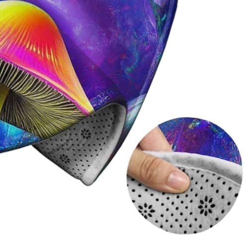 Highly Premium Quality Floor Mat, Office Chair Decor Mat, Room Sofa Yoga Soft Round Carpet Trippy Magic Mushrooms Art, 24inch