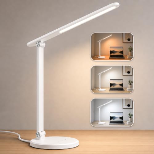 LED Desk Lamp for Home Office,Eye-Caring 9W Touch Desk Light, White
