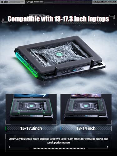 llano V10 Gaming Laptop Cooling Pad, RGB Laptop Cooler Stand Laptop Fan