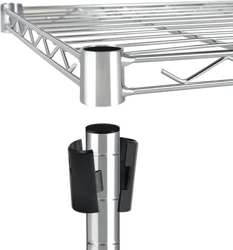 Simple Deluxe Heavy Duty 5-Tier Storage Shelving Unit, 35.83" W x 13.98" D x 61.02" H, 1250 Lbs Loading Capacity, Chrome