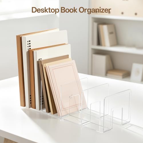 HBlife Widened 3.94 Inch Clear Acrylic Kids Shoe Rack for Closet Organizers and Storage, Small Shoe Rack 4 Sections Toddler Baby Shoe Storage Organizer Shelf, Desk File Book Purse Organizer (4 Pack)