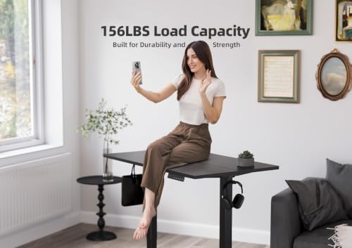 YDN 40 x 24 Inch Black Electric Standing Desk