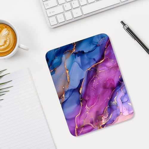 Small Mouse Pad, Mini Mouse Pad 6 x 8 Inch, Thick Rubber Waterproof Mouse Mat, Cute Mousepad for Women Men Wireless Mouse Laptops Home Office, Marble Patterns