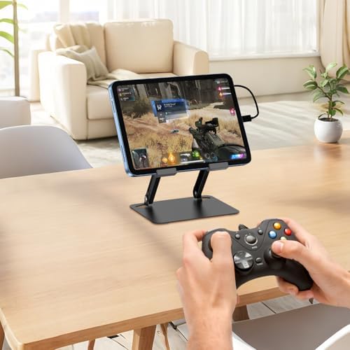 Cooling Stand for Surface Pro,Tablet Cooler Stand Holder with Quiet Fan Heavy Duty for iPad Pro Air Series,Microsoft Surface Series,Samsung Galaxy Tabs,Portable Monitor...Up to 15'' Tablets-Black