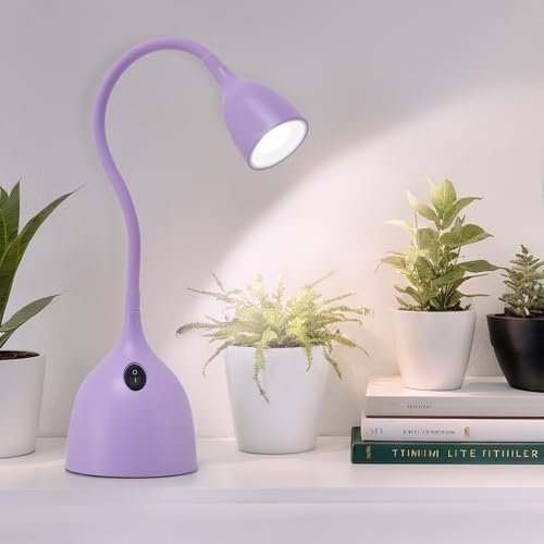 EJIAXIN Desk Lamp for College Dorm Room - LED Reading Light, Purple