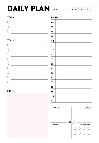 (Pack of 3) Nokingo Daily To Do Lists - A5 Calendar, Organizer with Priority, To Do Lists, Appointments, Meals and Water Intake Tracker, 50 Undated Tear-Off Sheets Daily Planner Pad, 5.8"x8.25"