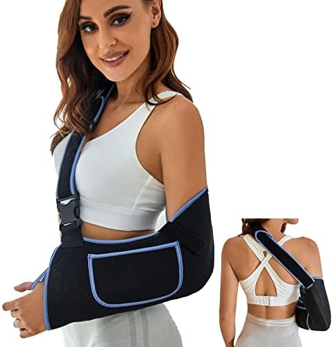 VISKONDA Arm Sling Shoulder Immobilizer-Rotator Cuff Support Brace-Comfortable Medical Sling for Shoulder Injury,Left and Right Arm,Men and Women,for Broken,Dislocated,Fracture,Strain(Black,Large)
