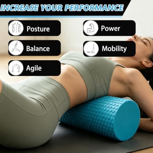 Foam Roller for Exercise, Pilates, Back Physical Therapy, 18" X 6" Round