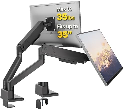 monTEK Dual Monitor Mount Monitor Arms for 17 to 35 Inch Screen