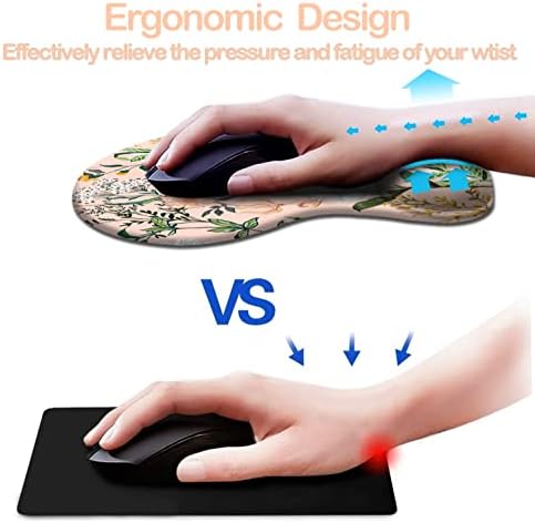 Ergonomic Mouse Pad with Wrist Support,Mouse Pads with Non-Slip PU Base for Home Office Working Studying Easy Typing & Pain Relief Pink