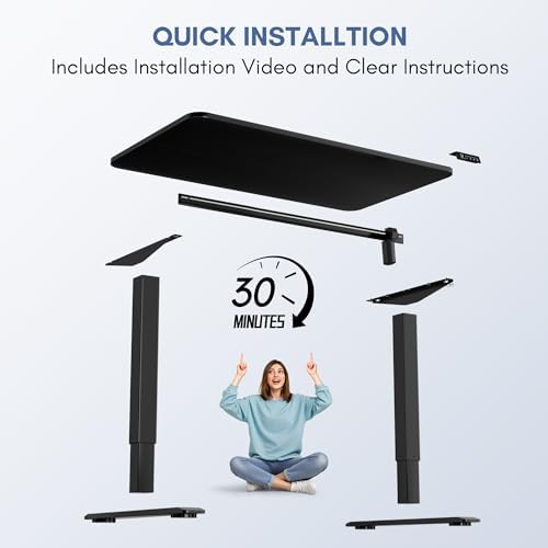 Furmax 48 Inches Electric Height Adjustable Standing Desk Home Office Desk