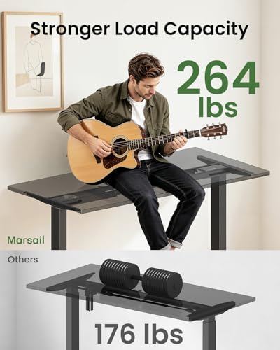Marsail Dual Motor Standing Desk Frame for 44″–90″Desktops, 264 lbs, 3Pack