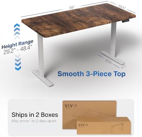 VIVO Rustic Vintage Brown 60 x 30 in Standing Desk, DESK-KIT-1G6N-30