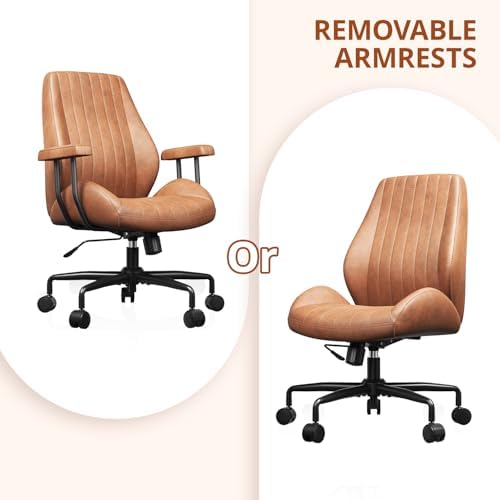 Ergonomic Home Office Chair Leather Desk Chairs with Adjustable Height