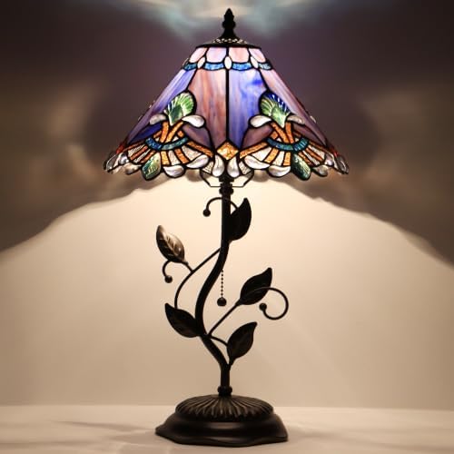 Tiffany Table Lamp Stained Glass Bedside Reading Light W12H19 inch