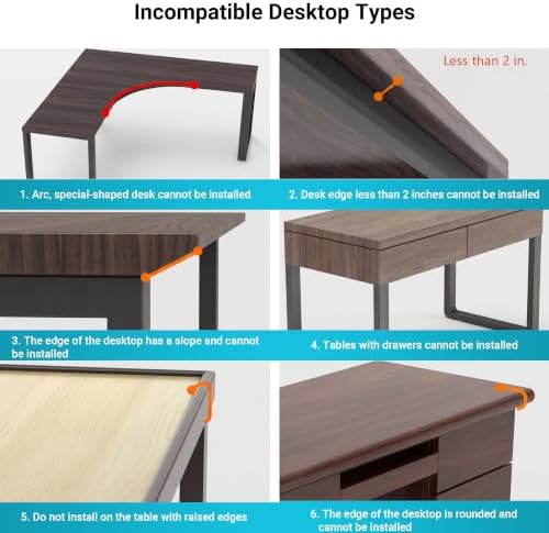 BONTEC Ergonomic Desk Extender Tray, 9.5"x9.1" Table Mount Arm Wrist Rest Shelf, 90° Foldable Elbow Support, Clamp on Computer Arm Rest for Desk, Office & Home Use, Durable & Easy to Install, Walnut