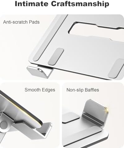 RIWUCT Laptop Stand for Desk Adjustable Height, Ergonomic Laptop Riser
