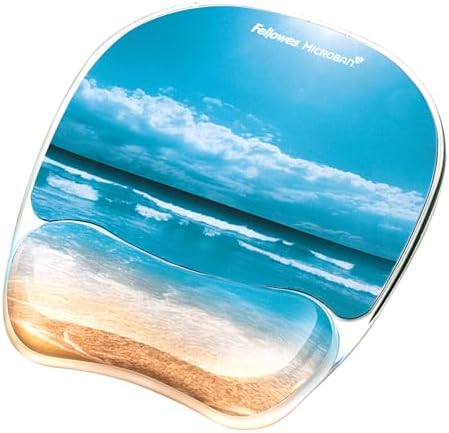 Fellowes Photo Gel Mouse Pad Wrist Rest with MICROBAN - Sandy Beach (9179301)