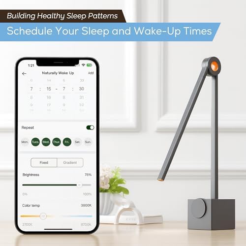 Ligoe Minimalist Home Office Desk Lamp By LINKSTYLE — Foldable Desk Light, Eye Protections LEDs, Dimmable Lights, App Control