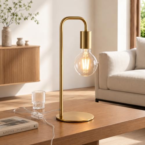 Industrial Modern Bronze Table Lamp 13.5", for Desk or Bedside