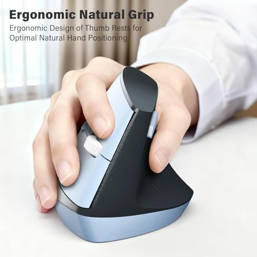 MOFII Wireless Ergonomic Keyboard & Mouse Combo – Split Curved Keyboard with Wrist Rest (All-Day Comfort) + Wireless Vertical Ergonomic Optical Mouse, Compatible with PC/Laptop/Desktop- Blue Gradient