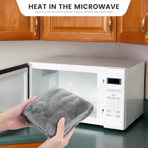 Microwave Heating Pad 6.5 * 12" Microwave Bean Bag Heating Pad for Neck and Shoulders, Moist Heat Pack Pillow Warm Compress for Knee, Muscles, Joints, Abdomen - Dark Gray