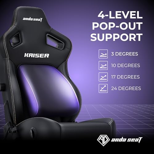 Anda Seat Kaiser 4 XL Gaming Chairs for Adults - Ergonomic Black PVC Leather Gaming Chair with 6D Armrest, Comfortable Office Seat with Lumbar Support, Heavy Duty Wide Gamer Seat