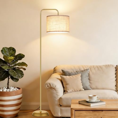 TJOY Floor Lamp, Golden Standing Floor Lamp for Living Room with 3 CCT Bulb
