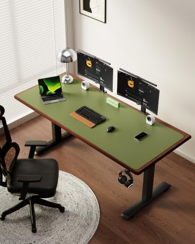 YSAGi Leather Desk Protector, Office Mat, Large Mouse Mat, Non-Slip PU Leather Blotter, Laptop Desk Mat, Waterproof Writing Pad for Office and Home(Green, 63" x 24")