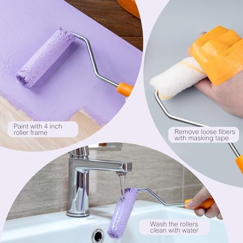 Mister Rui 10 Pieces 4-Inch Small Paint Roller Covers Microfiber Rollers
