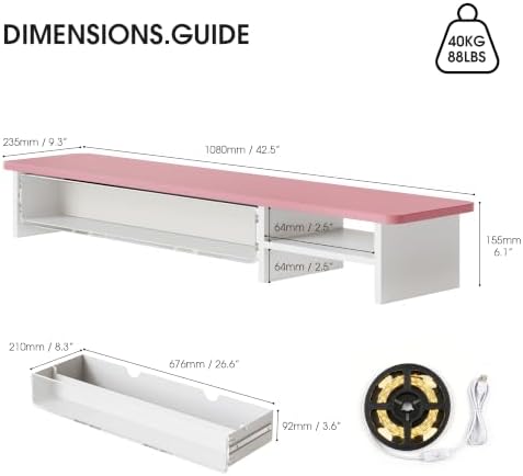 Fenge Monitor Stand with Acrylic Display Drawer for Figures & Collectibles