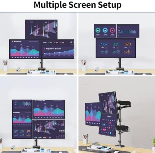 Triple Monitor Mount Fits Max 32" Computer Screen Triple Stand