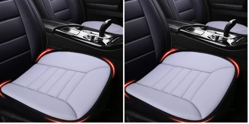 MYFAMIREA Car Seat Cushion Pad 1.2" Thick Comfort Seat Protector for Car Driver Seat Office Chair Home Use Memory Foam Seat Cushion with Non Slip Bottom, 20'' x 18.5'', Gray (Pack of 2)