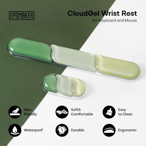 EPOMAKER CloudGel Wrist Rest for Keyboard and Mouse, 2 Pieces