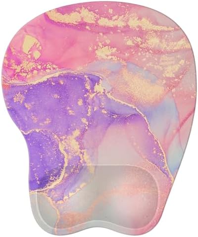 Upgrade Ergonomic Mouse Pad,Non Slip Mousepad Wrist Rest Support for Office, Computer, Laptop & Mac(B-Charming Pink Marble)