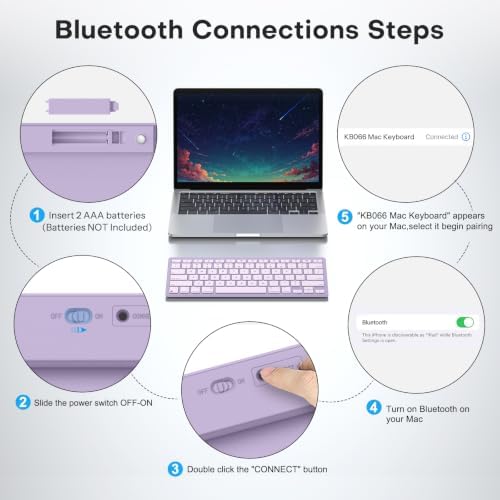 OMOTON Ultra-Slim Wireless Keyboard for Mac (MacOS 10.10+), Compact Size