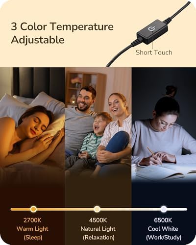 EDISHINE LED Table Lamp, Modern Dimmable Desk Lamps Metal Finish, Gold
