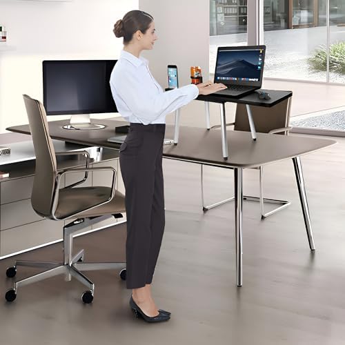 Tabletote Portable Laptop Computer Desk Stand Table Foldable Compact Lightweight Adjustable Height 19-29 inches for Travel Remote Work Home Office School Debate